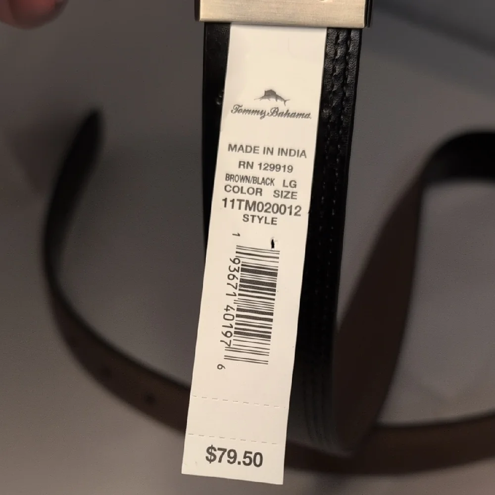 Tommy Bahama Brown/Black Reversible Leather Belt Large 38-40